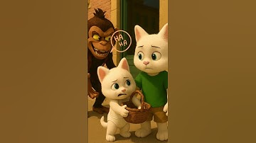 🐾 Mèo Con Dũng Cảm Cắn Lại Khỉ Tinh Ranh Cướp Bánh🍋 #shorts #ai #aicat #cat #meow