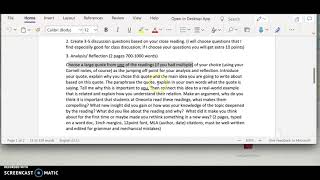 Cornell Notes Assignment overview ALS 100