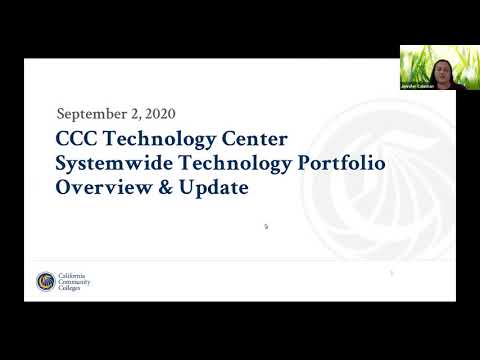 CCC Technology Center Systemwide Technology Portfolio Overview & Update