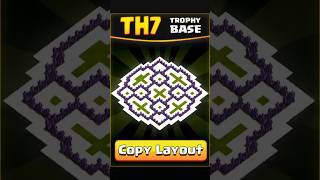 BEST TH7 HYBRID/TROPHY Base 2026!! | Town Hall 7 (TH7) Hybrid Base Design – Clash of Clans #shorts