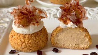 Petit Choux au Craquelin-Café (La Mejor Receta! Petit Choux Crujientes con Crema de Café)