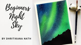 Beginners Night Sky with Watercolors