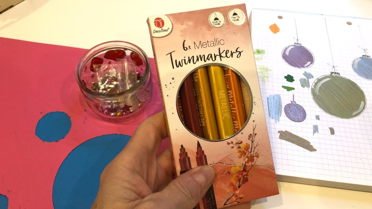 TEST 6 FEUTRES TWINMARKERS METALLIC DE CHEZ DECOTIME ACTION QUEL SUPPORT PAPIER VERRE BOIS
