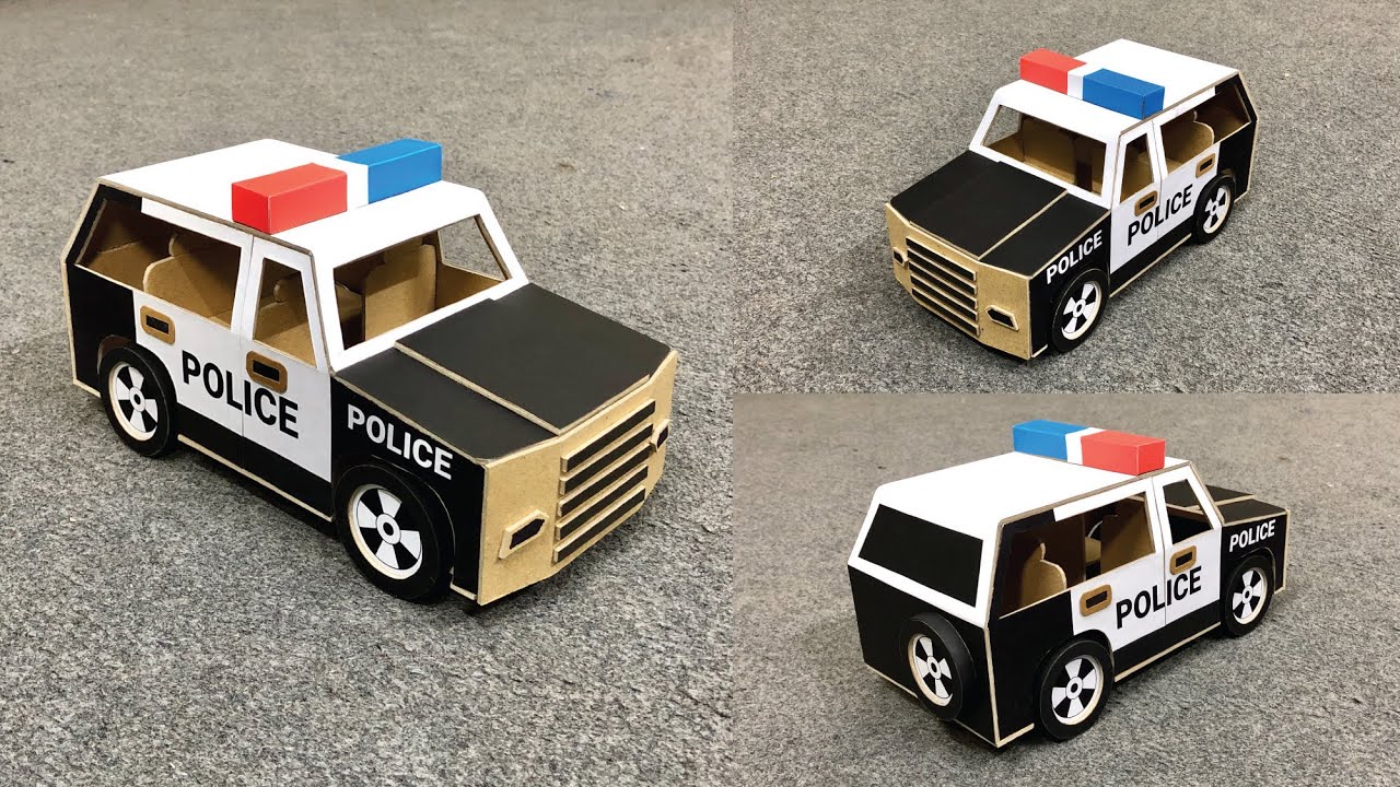 DIY Mini Police Car with Cardboard | Creative Craft Ideas