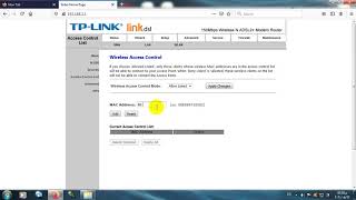 كيفية اضافة ماك ادرس للراوترTP Link TD854W ver3.1