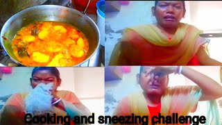 Cooking and sneezing 🤧 challenge video/Nose blowing video/Requested video/