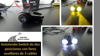 instalando faros auxiliares con switch de dos pasos