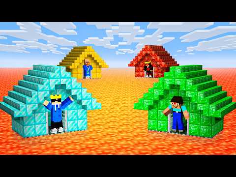 Lava House Battle Challenge In Minecraft...