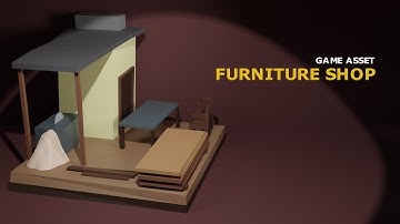 Blender low poly Furniture factory timelapse