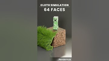 Minecraft Creeper vs Cloth Simulation in Blender