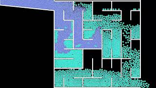 Heavy particles solving a maze filled with lighter particles