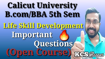 Life Skill Development|Important Questions|Calicut University B.com/BBA 5th Semester