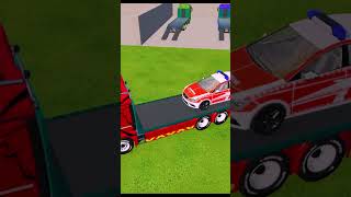 Truck Bringing Police Car to Garage! 🚛🚓🏠 #automobile #beamngdrive #games