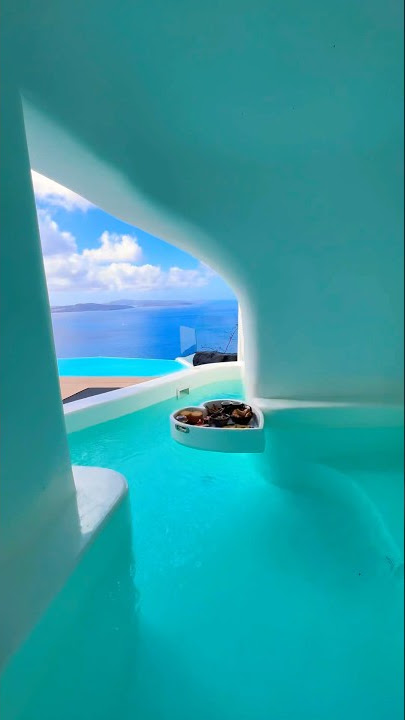 Amazing cave pool suite in Santorini! #santorini #greece