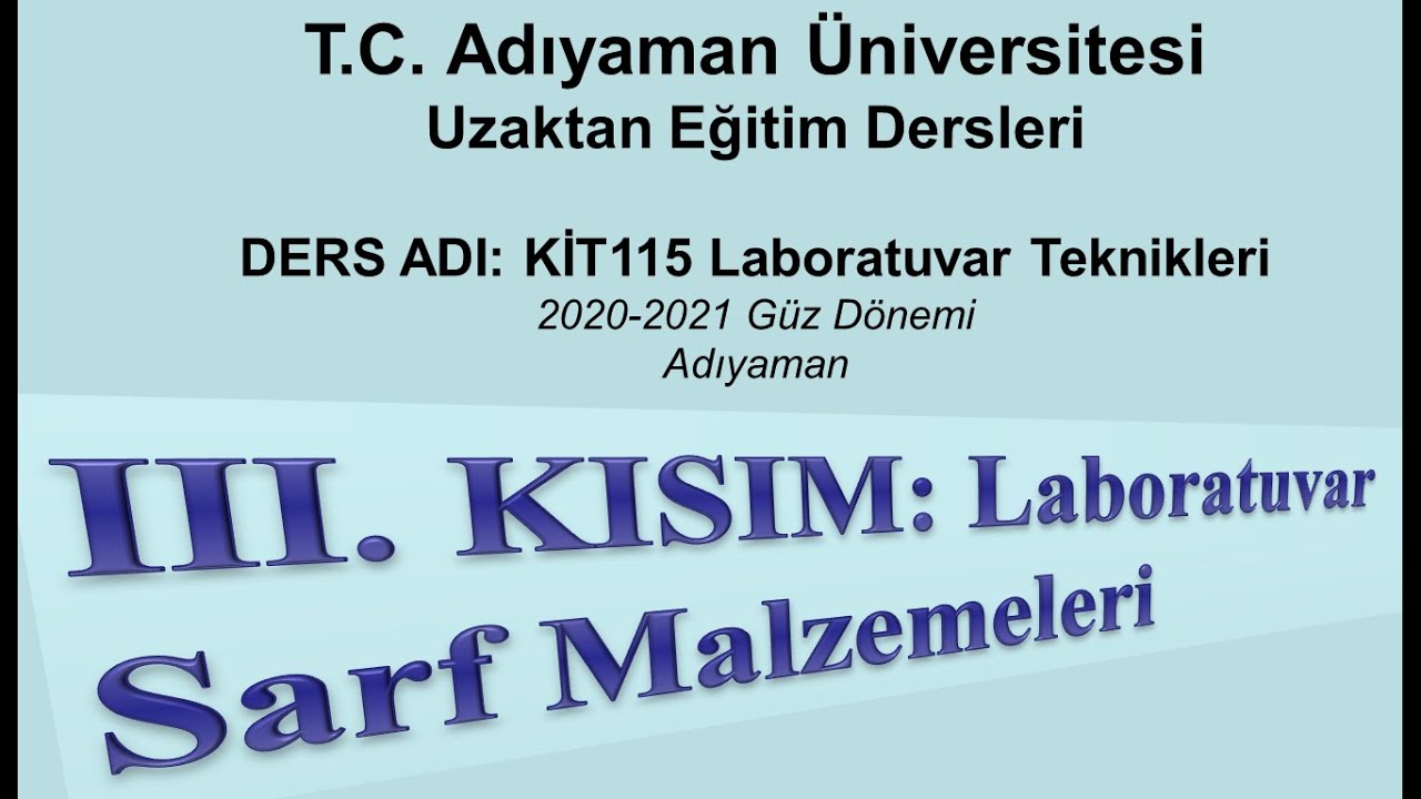 Laboratuvar Aletleri III