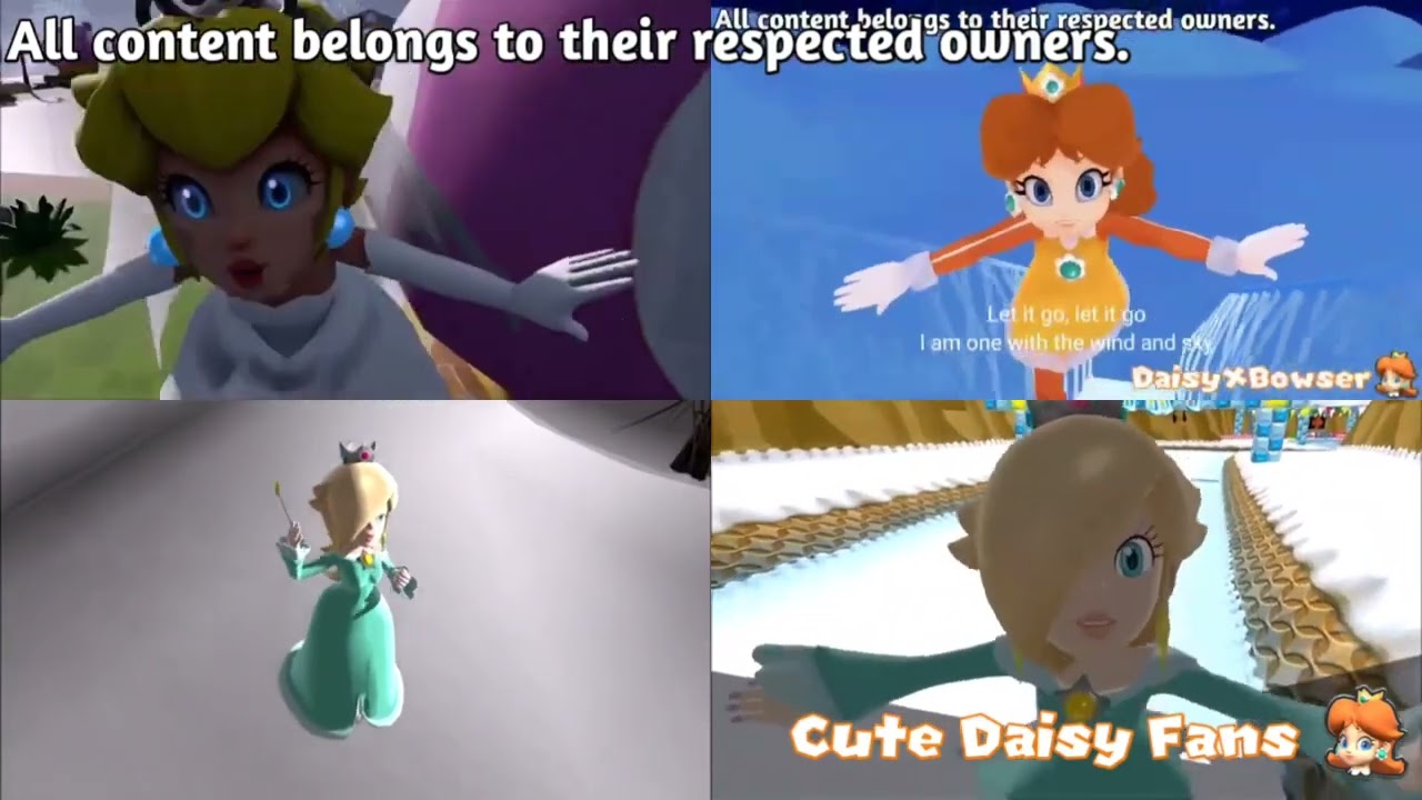 MMD Peach, Daisy & Rosalina - Let It Go (Quadparison)