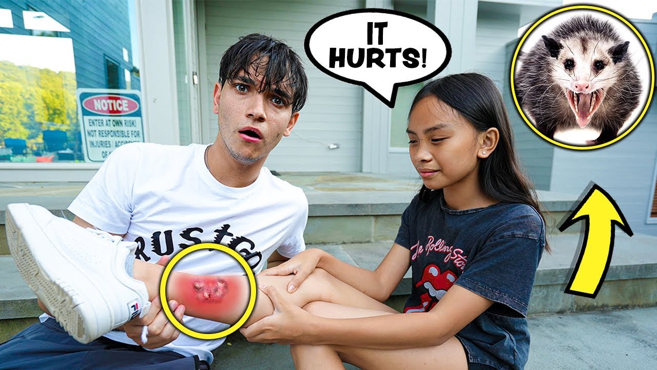 ⁣Our Little Sister Got ATTACKED By An OPOSSUM!