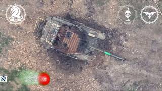 Ukraine war footage, T 80BV Tank Gets Stuck In Pit And Gets Destroyed