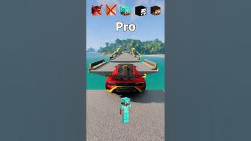 NOOB vs Girl vs PRO vs HACKER vs HEROBRINE Car Jump Challenge! 😂 🚗  #shorts #beamngdrive