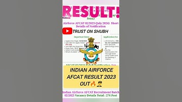afcat 2 2023 result|afcat result 2 2023|#shorts #ytshorts #viralshorts  @TrustonShubh
