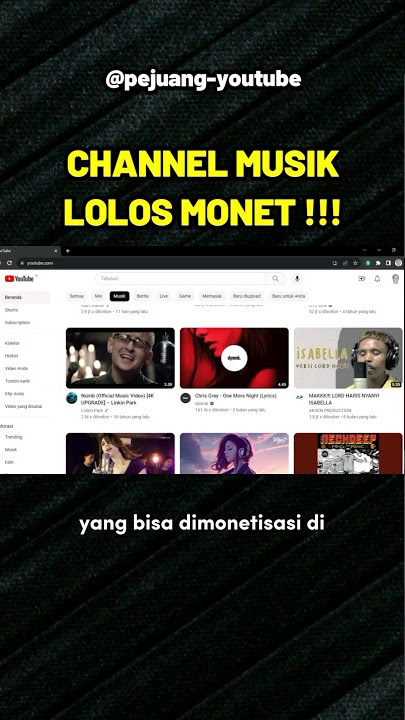 9 Jenis Channel Musik Ini Bisa Dimonetisasi di YouTube #pejuangyoutube #youtuberpemula