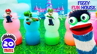 Fizzy Learns Colors With Super Mario Bros Slime Bottles | Learning Videos