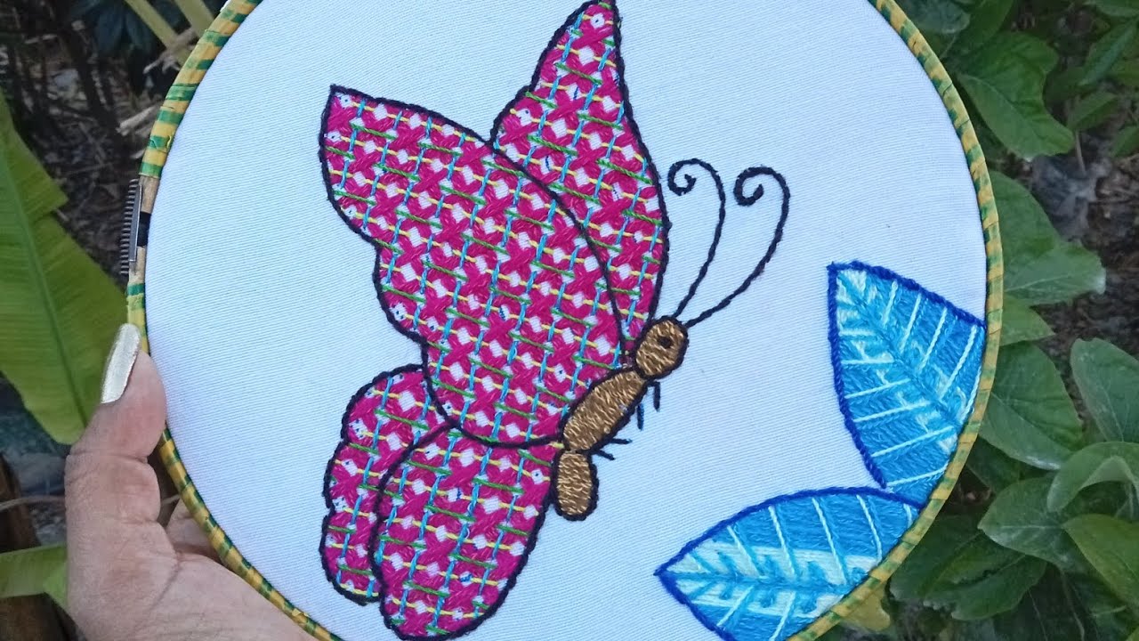 como bordar una mariposa #4puntada ideal para cualquier diseño desdes frutas, canasta, flores,etc.