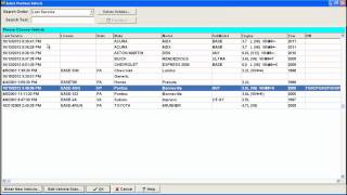 Main Task Selection Screen - Scan Previous Vehicle - EASE PC Scan Tool