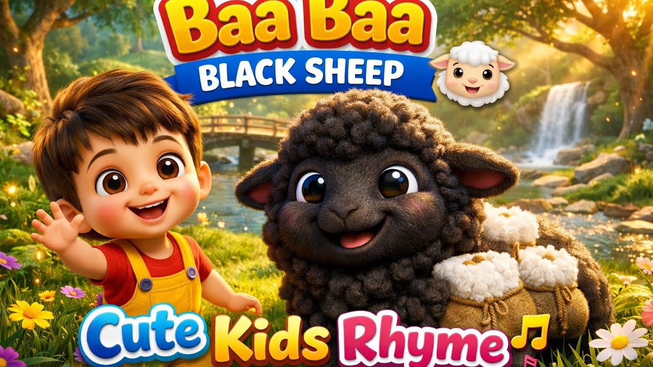 Baa Baa Black Sheep Nursery Rhyme 🐑 | Cute 3D Cartoon Kids Song | Baby Rhymes