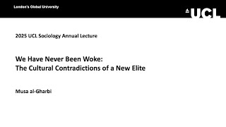 UCL Sociology Annual Lecture 2025