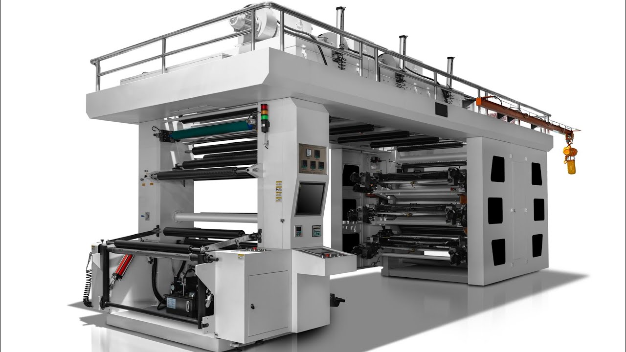 6 color CI BOPP PET PE flexo printing machine - YouTube