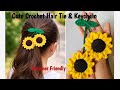 Viral Crochet Hair Tie | Crochet Sunflower Hair Tie |Easy Flower Hair Tie | Beginner Tutorial #viral