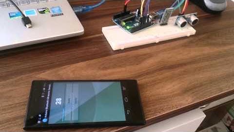 Arduino Ultrasonic Sensor,  Bluetooth - Android