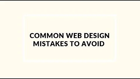 Common web design mistakes to avoid
