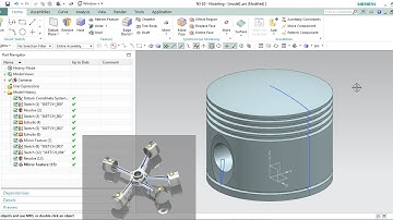 Unigraphics NX \ Design of Radial Engine Assembly \  Design of Piston Head / Learn Unigraphics