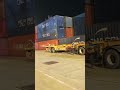 Container Truck in Drive on transporting