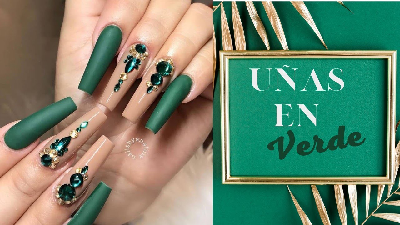 Compartir 111+ imagen uñas acrilicas color verde esmeralda