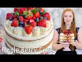 The Best Maple Berry Cake Recipe | with Maple Mascarpone Frosting!