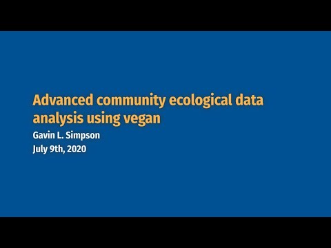 Advanced community ecological data analysis using vegan