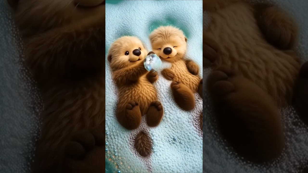 Cutest Otter Bubble Bath ASMR 🦦🫧 | Animal Couple  AI