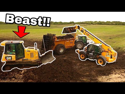 THAT'S EXTREME!!! A BULL DOZER, A JCB AND A MOUTAIN OF MUCK