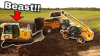 THAT'S EXTREME!!! A BULL DOZER, A JCB AND A MOUTAIN OF MUCK