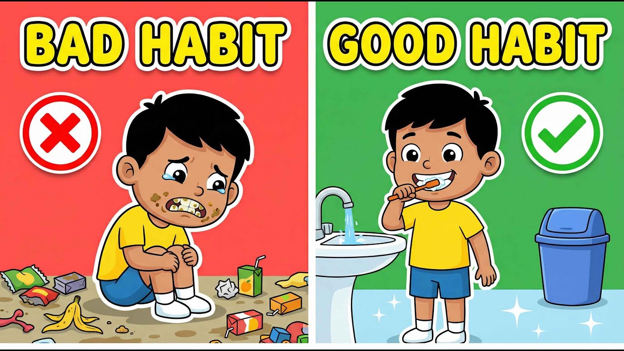 Good Habits vs Bad Habits for Kids |Learning Video for Kids | Healthy Habits & Manners 