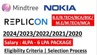 Mindtree, NOKIA, Replicon Hiring 2024/2023/2022/2021/2020 | B.E/B.TECH/M.E/M.TECH/MCA/BSC/BCA 🔥🔥