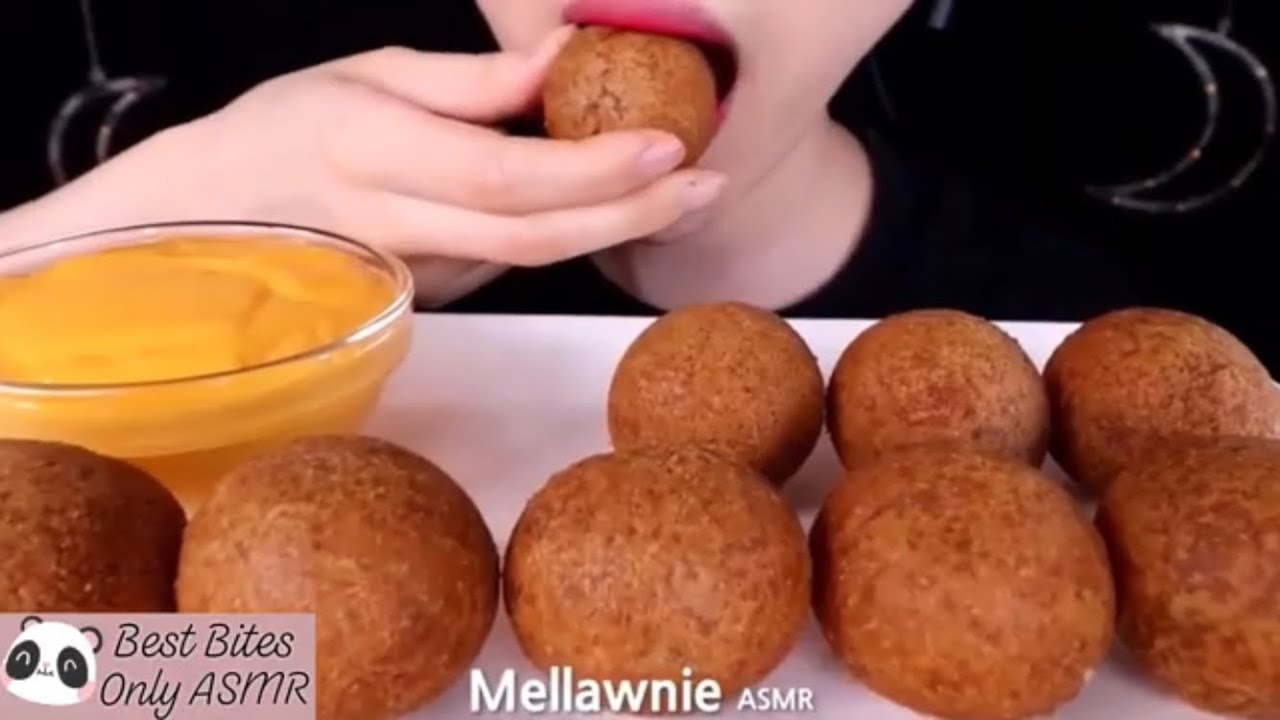 Best Bites Only ASMR Cheese Balls with Cheese Sauce Mellawnie ASMR
