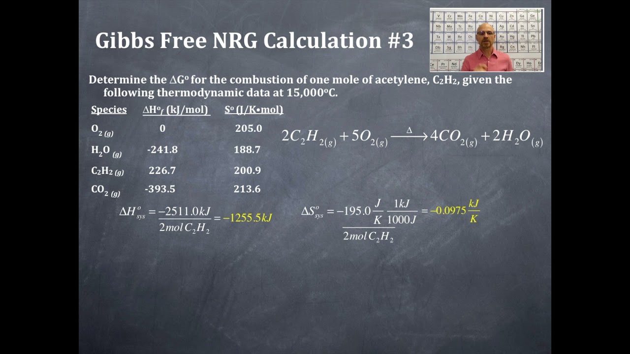 Thermochemistry II 11: Gibbs Free Energy Calculation #3