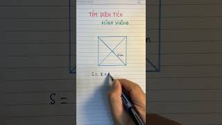 Cách tính diện tích hình vuông khi biết độ dài đường chéo. #vutienthanh #toantuduyedison #math Cách tính diện tích hình vuông khi biết độ dài đường chéo. #vutienthanh #toantuduyedison #math