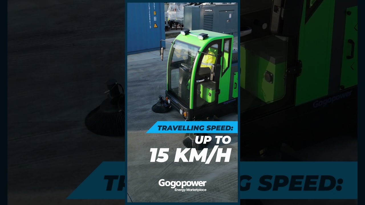 Gogopower - Ultimate Electric Ride-On Sweeper 2000 | Powerful 48V Cleaning Machine for Urban Spaces!
