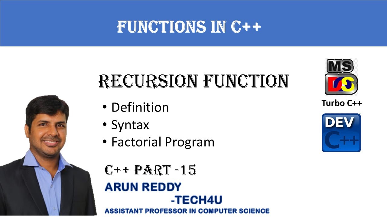 C++ PART 15 - RECURSION FUNCTION | C++ RECURSION FUNCTION | - YouTube