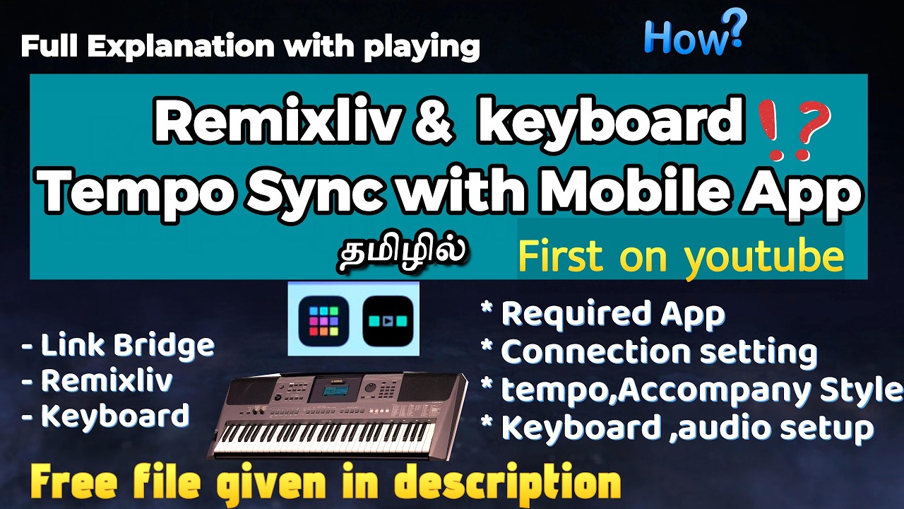 How to Tempo sync Remixlive with keyboard in Mobile |Live wiring and ...